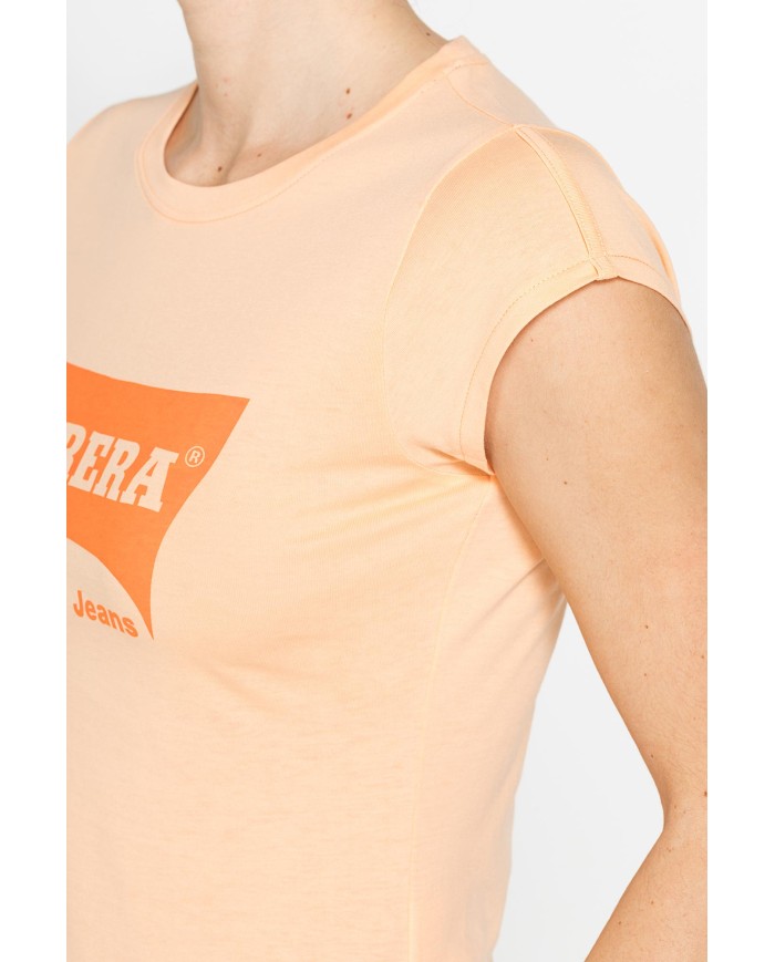T-SHIRT GIROCOLLO IN COTONE CON STAMPA NEW LOGO CARRERA