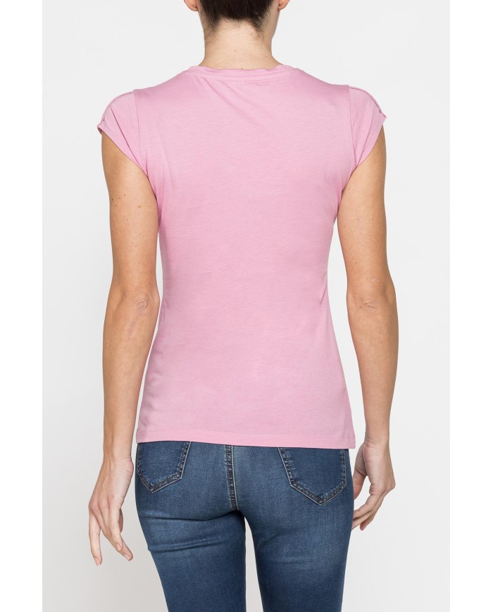 T-SHIRT GIROCOLLO IN COTONE CON STAMPA NEW LOGO CARRERA