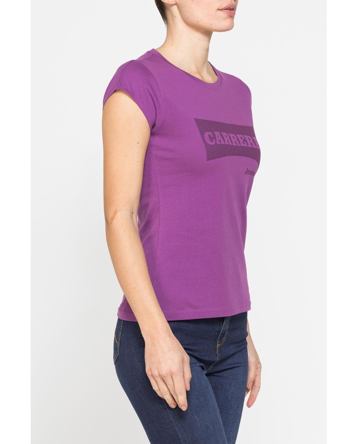 T-SHIRT GIROCOLLO IN COTONE CON STAMPA NEW LOGO CARRERA