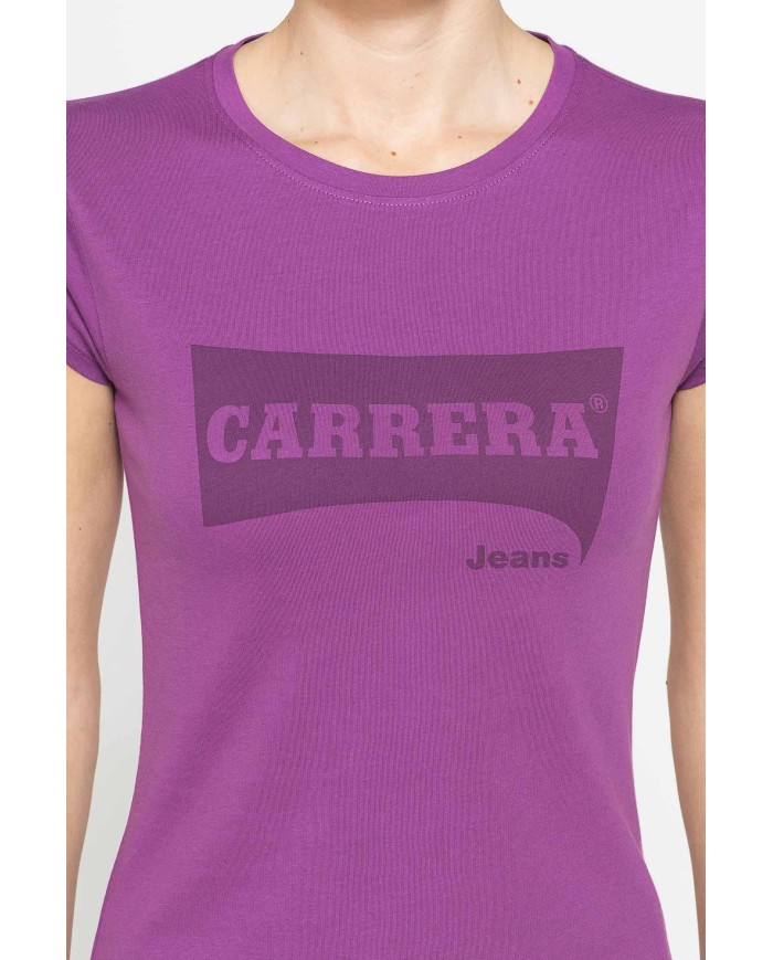 T-SHIRT GIROCOLLO IN COTONE CON STAMPA NEW LOGO CARRERA