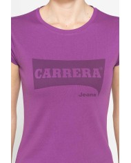 T-SHIRT GIROCOLLO IN COTONE CON STAMPA NEW LOGO CARRERA