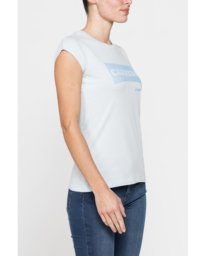 T-SHIRT GIROCOLLO IN COTONE CON STAMPA NEW LOGO CARRERA