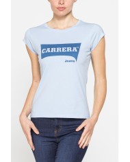 T-SHIRT GIROCOLLO IN COTONE CON STAMPA NEW LOGO CARRERA