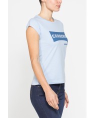 T-SHIRT GIROCOLLO IN COTONE CON STAMPA NEW LOGO CARRERA