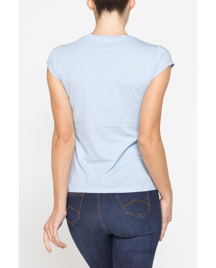 T-SHIRT GIROCOLLO IN COTONE CON STAMPA NEW LOGO CARRERA