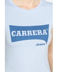 T-SHIRT GIROCOLLO IN COTONE CON STAMPA NEW LOGO CARRERA