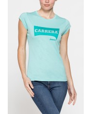 T-SHIRT GIROCOLLO IN COTONE CON STAMPA NEW LOGO CARRERA