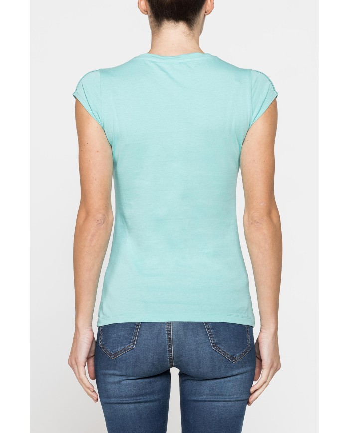 T-SHIRT GIROCOLLO IN COTONE CON STAMPA NEW LOGO CARRERA