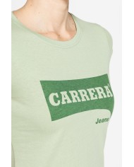 T-SHIRT GIROCOLLO IN COTONE CON STAMPA NEW LOGO CARRERA