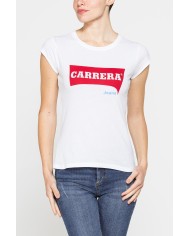 T-SHIRT GIROCOLLO IN COTONE CON STAMPA NEW LOGO CARRERA