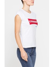 T-SHIRT GIROCOLLO IN COTONE CON STAMPA NEW LOGO CARRERA