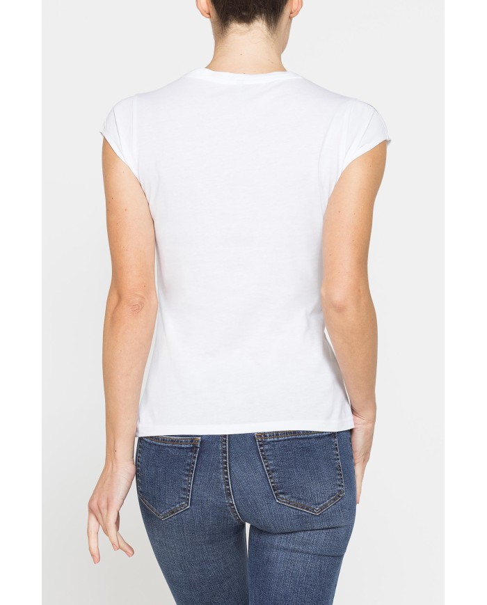 T-SHIRT GIROCOLLO IN COTONE CON STAMPA NEW LOGO CARRERA