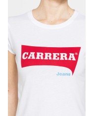 T-SHIRT GIROCOLLO IN COTONE CON STAMPA NEW LOGO CARRERA