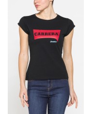 T-SHIRT GIROCOLLO IN COTONE CON STAMPA NEW LOGO CARRERA