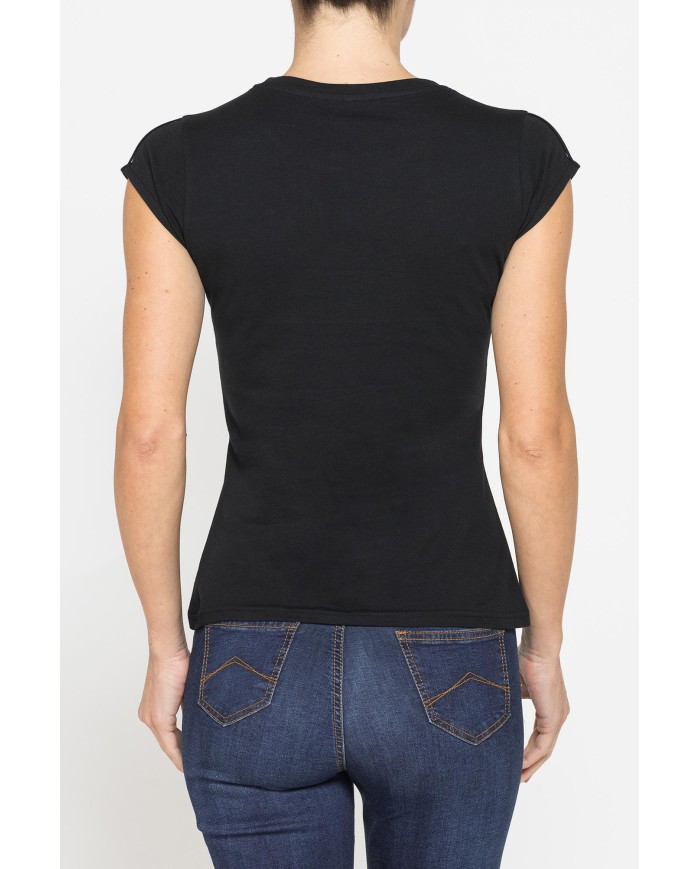 T-SHIRT GIROCOLLO IN COTONE CON STAMPA NEW LOGO CARRERA