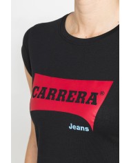 T-SHIRT GIROCOLLO IN COTONE CON STAMPA NEW LOGO CARRERA