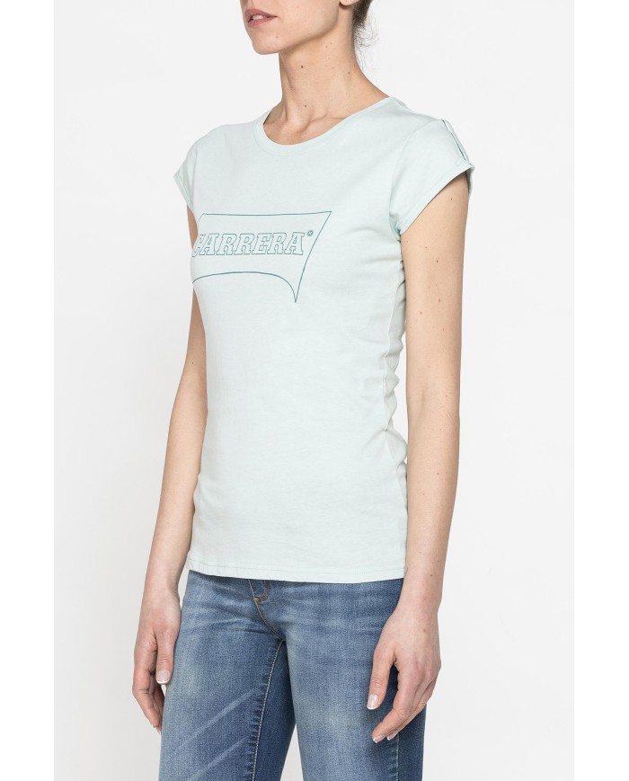 T-SHIRT GIROCOLLO IN COTONE CON STAMPA NEW LOGO CARRERA