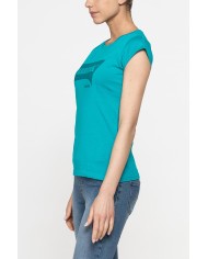 T-SHIRT GIROCOLLO IN COTONE CON STAMPA NEW LOGO CARRERA