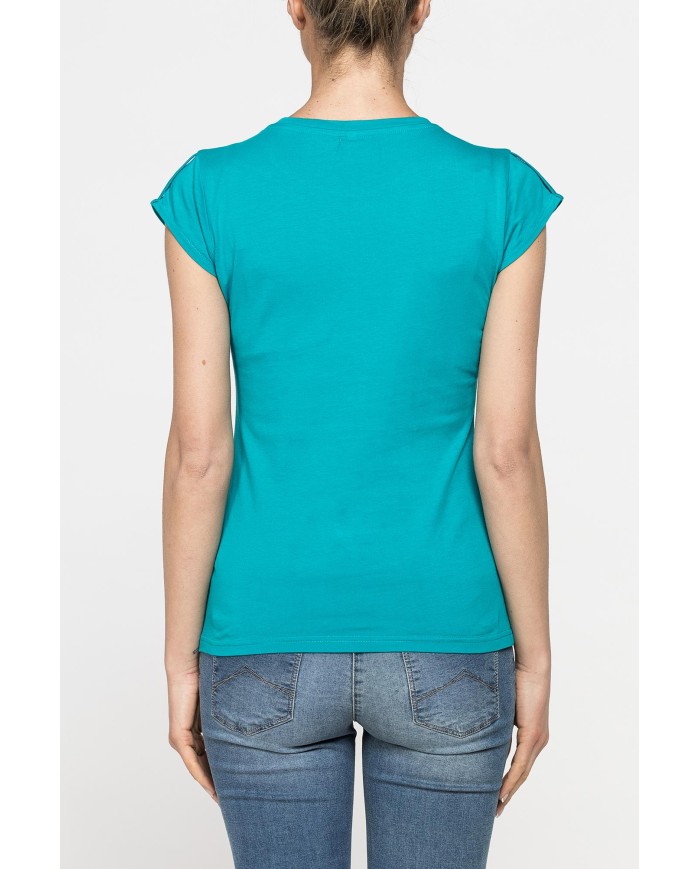 T-SHIRT GIROCOLLO IN COTONE CON STAMPA NEW LOGO CARRERA