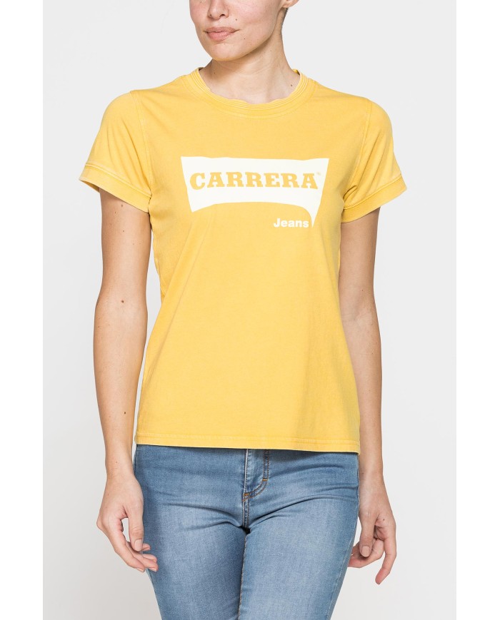 T-SHIRT LOGO CON TINTURA IRREGOLARE IN JERSEY DI PURO COTONE