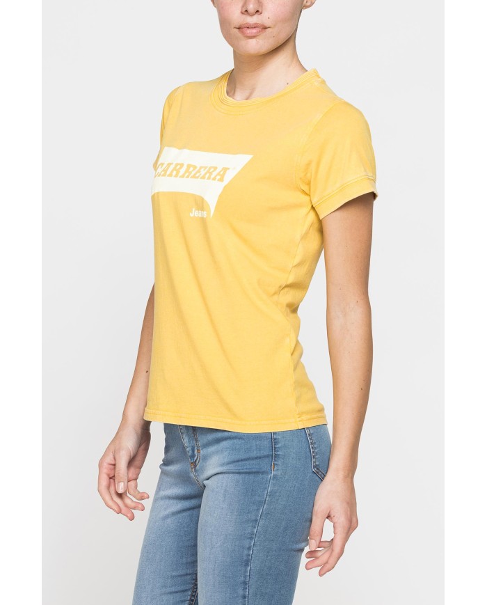 T-SHIRT LOGO CON TINTURA IRREGOLARE IN JERSEY DI PURO COTONE