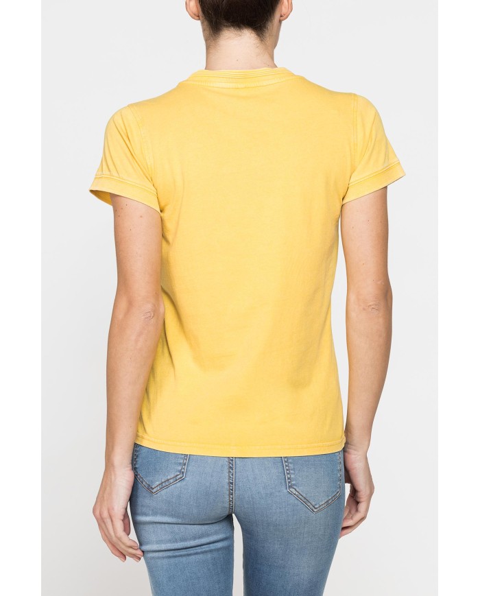 T-SHIRT LOGO CON TINTURA IRREGOLARE IN JERSEY DI PURO COTONE