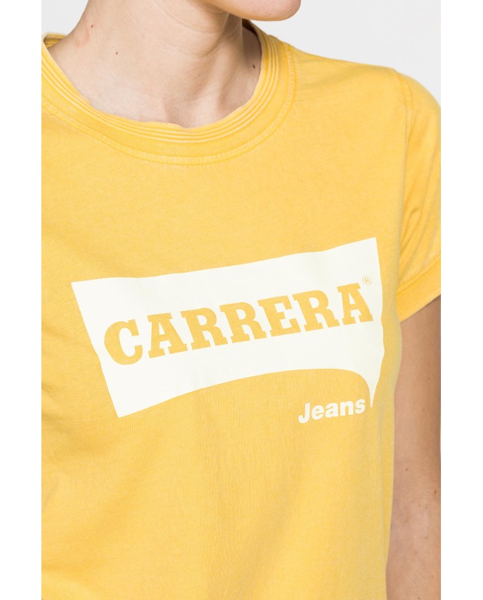 T-SHIRT LOGO CON TINTURA IRREGOLARE IN JERSEY DI PURO COTONE