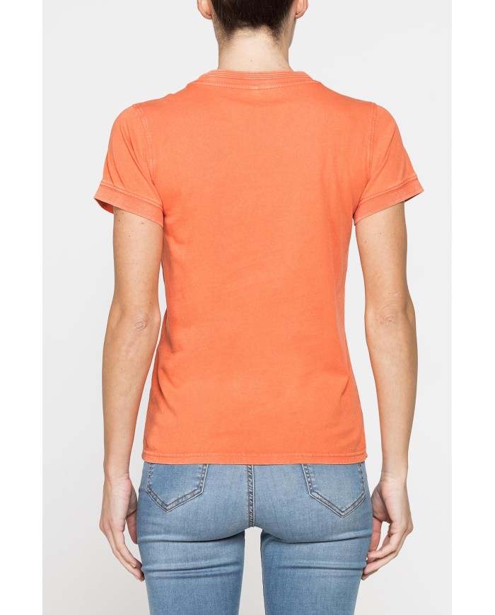 T-SHIRT LOGO CON TINTURA IRREGOLARE IN JERSEY DI PURO COTONE