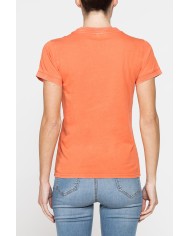 T-SHIRT LOGO CON TINTURA IRREGOLARE IN JERSEY DI PURO COTONE