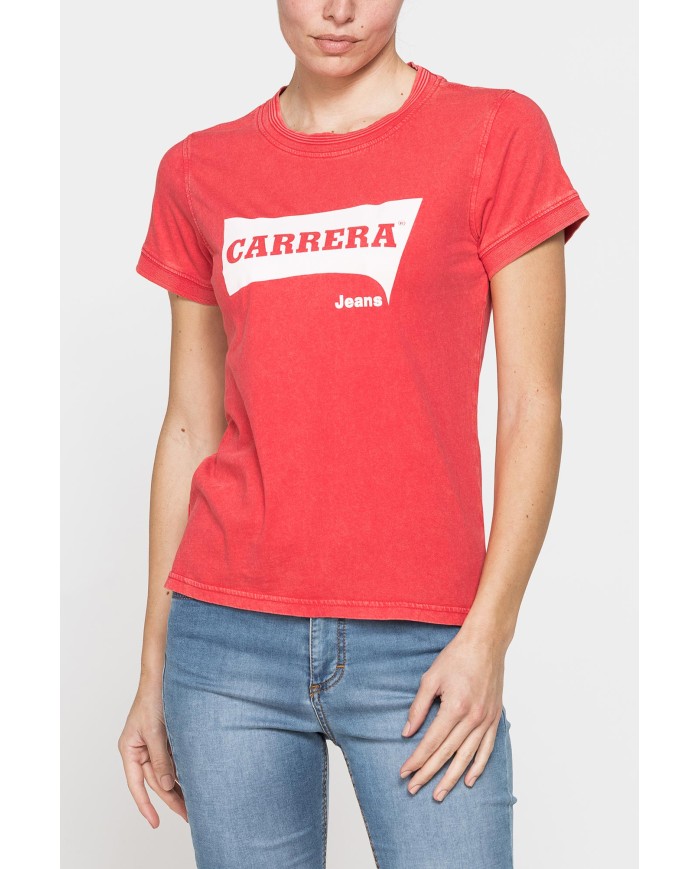 T-SHIRT LOGO CON TINTURA IRREGOLARE IN JERSEY DI PURO COTONE