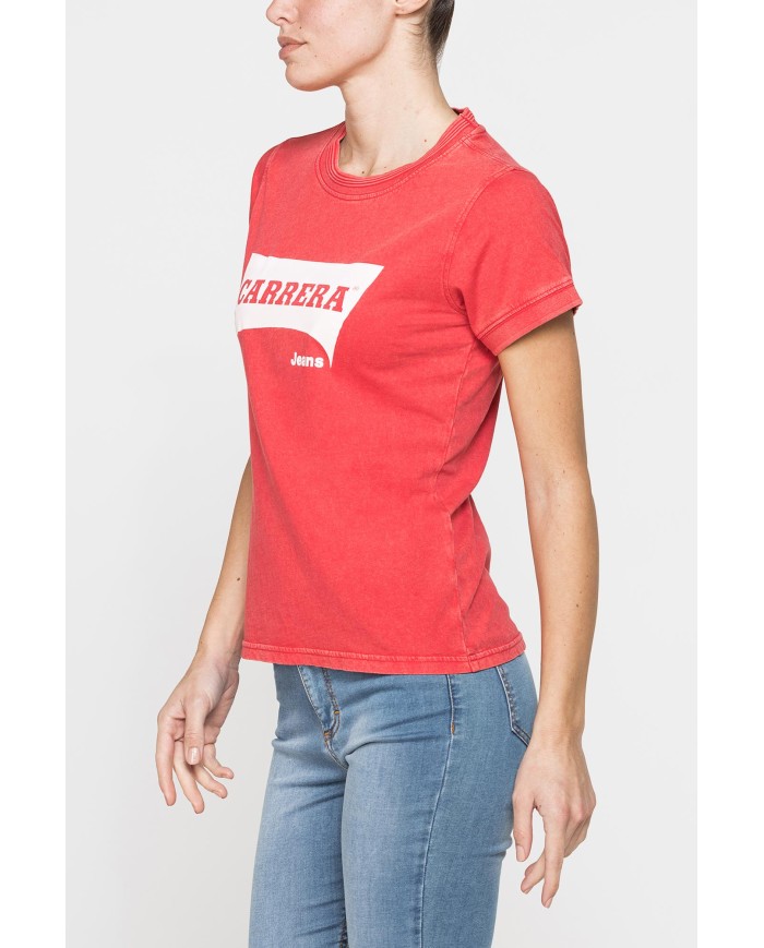 T-SHIRT LOGO CON TINTURA IRREGOLARE IN JERSEY DI PURO COTONE