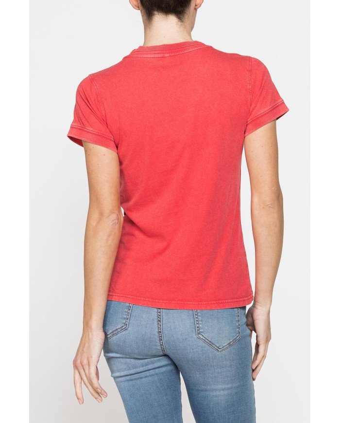 T-SHIRT LOGO CON TINTURA IRREGOLARE IN JERSEY DI PURO COTONE