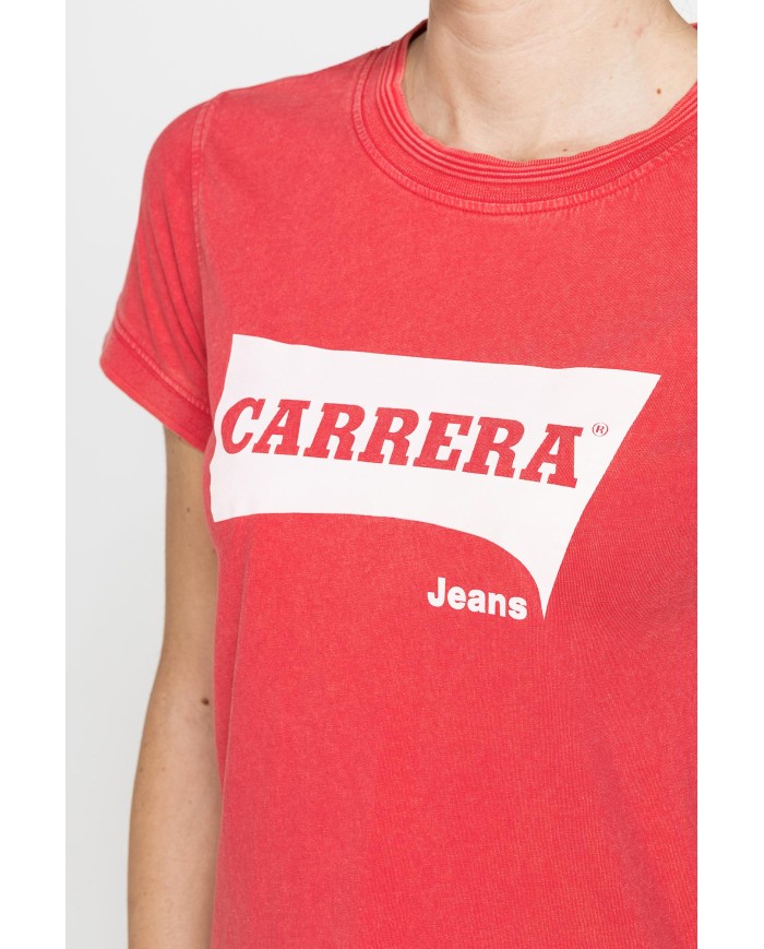 T-SHIRT LOGO CON TINTURA IRREGOLARE IN JERSEY DI PURO COTONE