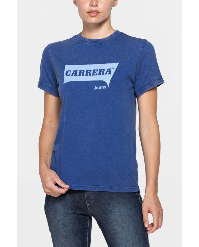 T-SHIRT LOGO CON TINTURA IRREGOLARE IN JERSEY DI PURO COTONE T-SHIRT LOGO CON TINTURA IRREGOLARE IN JERSEY DI PURO COTONE