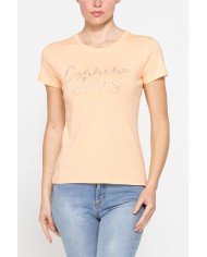 T-SHIRT CON STRASS IN JERSEY DI PURO COTONE