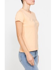 T-SHIRT CON STRASS IN JERSEY DI PURO COTONE