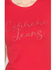 T-SHIRT CON STRASS IN JERSEY DI PURO COTONE