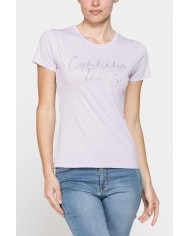 T-SHIRT CON STRASS IN JERSEY DI PURO COTONE