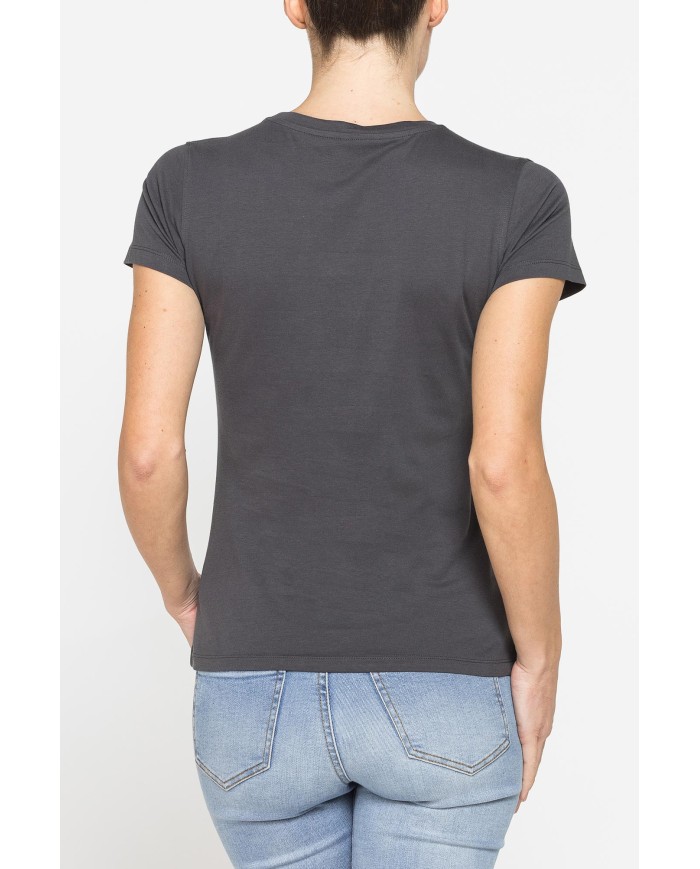 T-SHIRT CON STRASS IN JERSEY DI PURO COTONE
