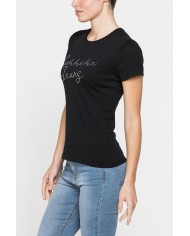 T-SHIRT CON STRASS IN JERSEY DI PURO COTONE