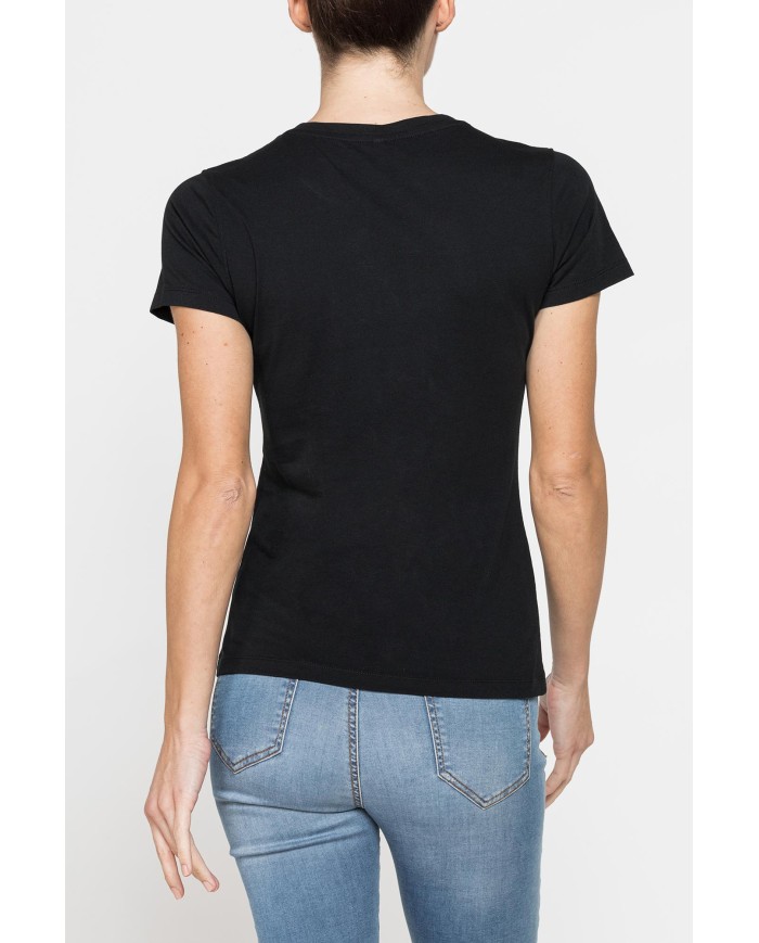 T-SHIRT CON STRASS IN JERSEY DI PURO COTONE