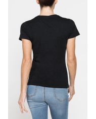 T-SHIRT CON STRASS IN JERSEY DI PURO COTONE