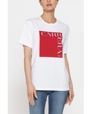 T-SHIRT GIROCOLLO IN COTONE CON STAMPA NEW LOGO CARRERA
