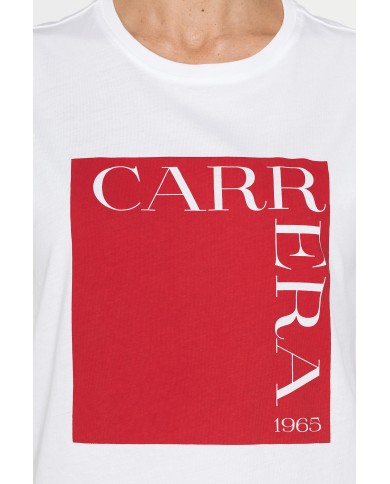 T-SHIRT GIROCOLLO IN COTONE CON STAMPA NEW LOGO CARRERA