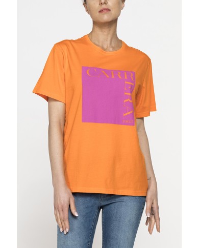 T-SHIRT GIROCOLLO IN COTONE CON STAMPA NEW LOGO CARRERA