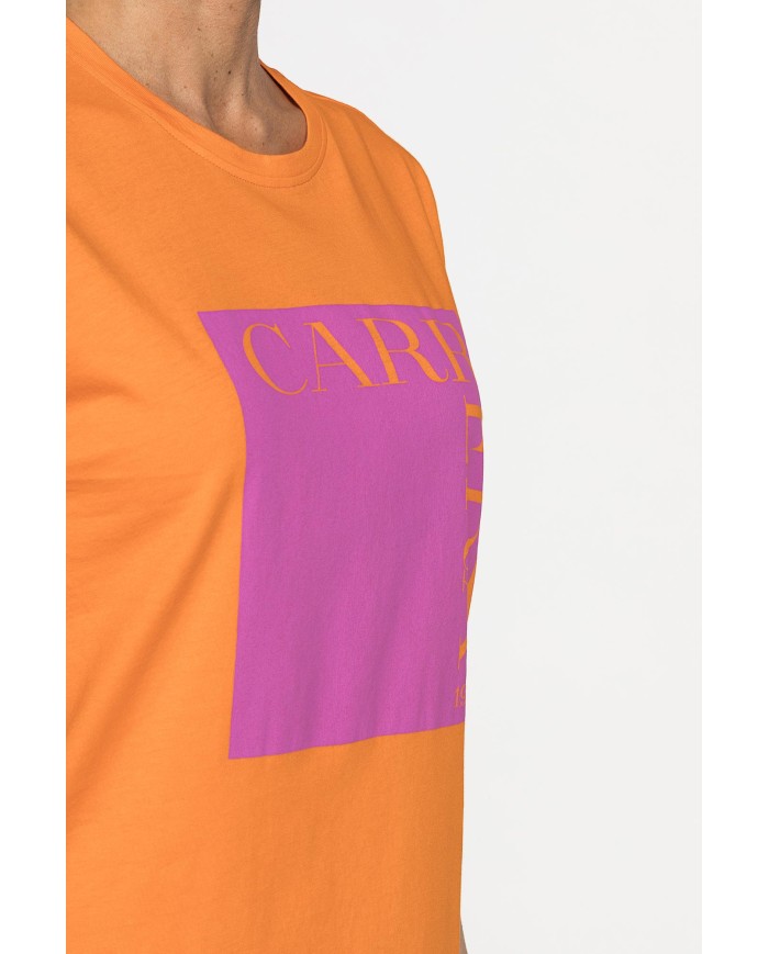 T-SHIRT GIROCOLLO IN COTONE CON STAMPA NEW LOGO CARRERA