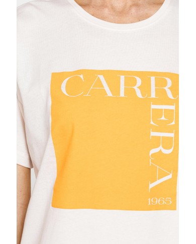 T-SHIRT GIROCOLLO IN COTONE CON STAMPA NEW LOGO CARRERA