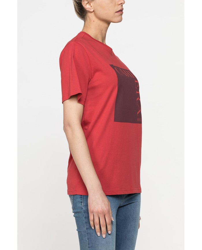 T-SHIRT GIROCOLLO IN COTONE CON STAMPA NEW LOGO CARRERA