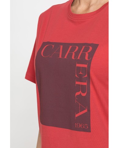 T-SHIRT GIROCOLLO IN COTONE CON STAMPA NEW LOGO CARRERA