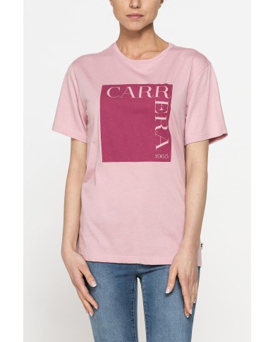 T-SHIRT GIROCOLLO IN COTONE CON STAMPA NEW LOGO CARRERA